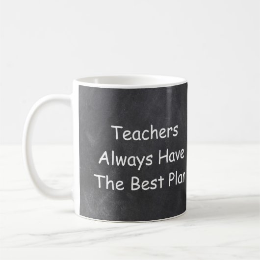 Teachers Best Plan Chalkboard Design Geschenk Idee Kaffeetasse (Links)