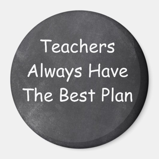Teachers Best Plan Chalkboard Design Geschenk Idee Magnet (Vorne)