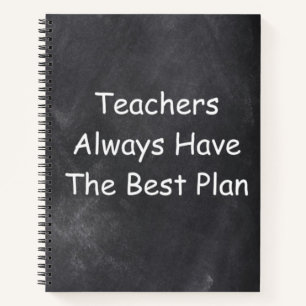 Teachers Best Plan Chalkboard Design Geschenk Idee Notizblock