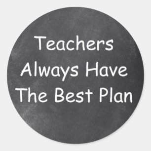 Teachers Best Plans Chalkboard Design Geschenk Ide Runder Aufkleber