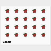 Teachers Care-Red Apple Heart Sticker (Blatt)