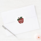 Teachers Care-Red Apple Heart Sticker (Umschlag)