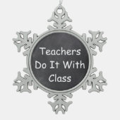 Teachers Class Chalkboard Design Geschenk Idee Schneeflocken Zinn-Ornament (Vorderseite)