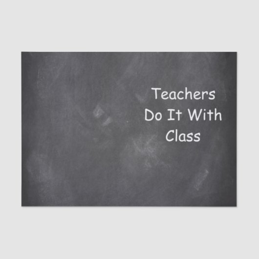Teachers Class Chalkboard Design Geschenk Idee Seidenpapier (Vorderseite)