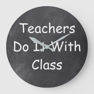 Teachers Class Teacher Chalkboard Design Geschenk Große Wanduhr