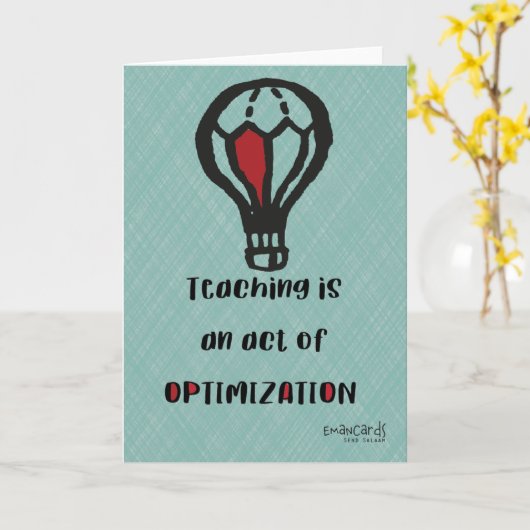 Teacher's Day Appreciation Simple Design Karte (Gelbe Blume)