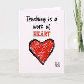Teacher's Day Card with a Red Heart Karte (Vorderseite)