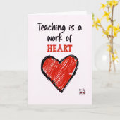 Teacher's Day Card with a Red Heart Karte (Gelbe Blume)