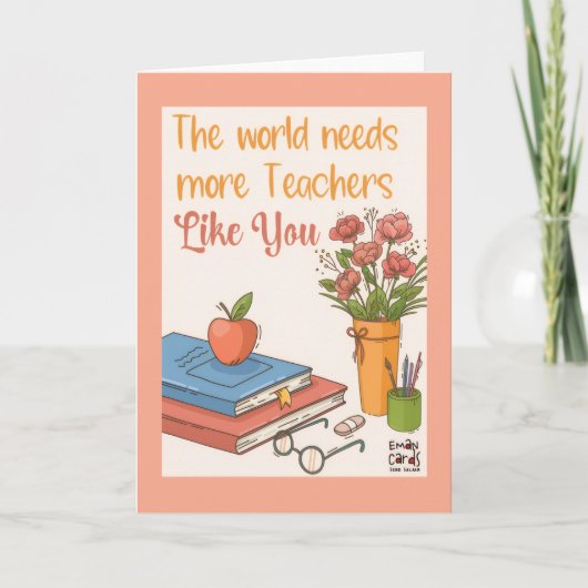 Teacher's Day Card with Flowers Karte (Vorderseite)