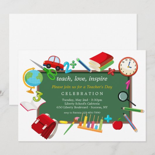 Teacher's Day Celebration Einladung (Vorne/Hinten)
