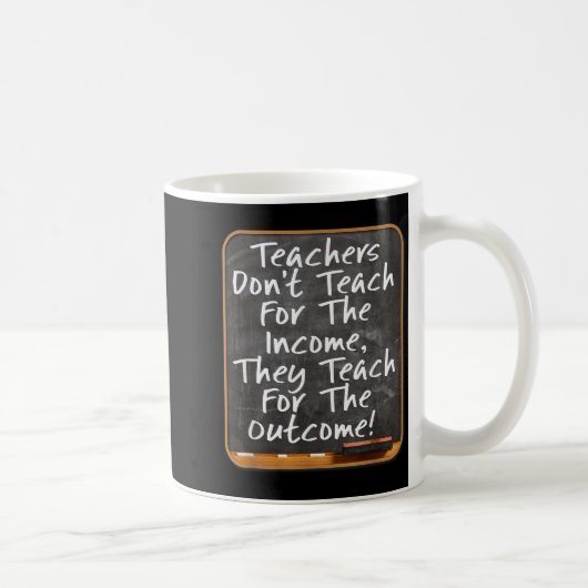 Teachers Don't Teach For Income Teach For Outcome  Kaffeetasse (Rechts)