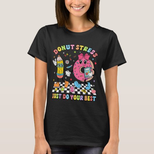 Teachers Donut Stress Just Do Your Test Day Boys G T-Shirt (Vorderseite)