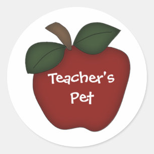 Teacher's Pet/Red Apple Runder Aufkleber
