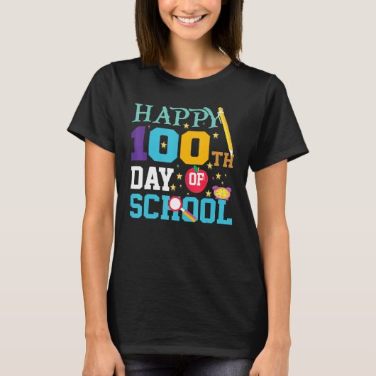 Teachers Pre K Kindergartens  Happy 100th Day Of S T-Shirt (Vorderseite)