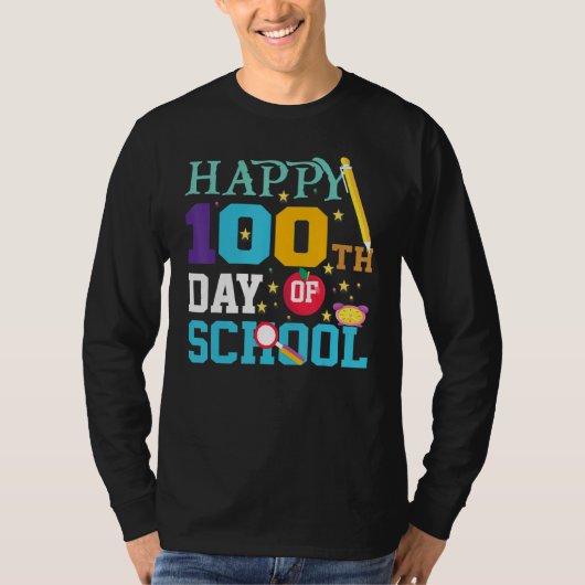 Teachers Pre K Kindergartens  Happy 100th Day Of S T-Shirt (Vorderseite)