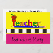 Teachers Retirement Party Invitations Einladung (Vorne/Hinten)