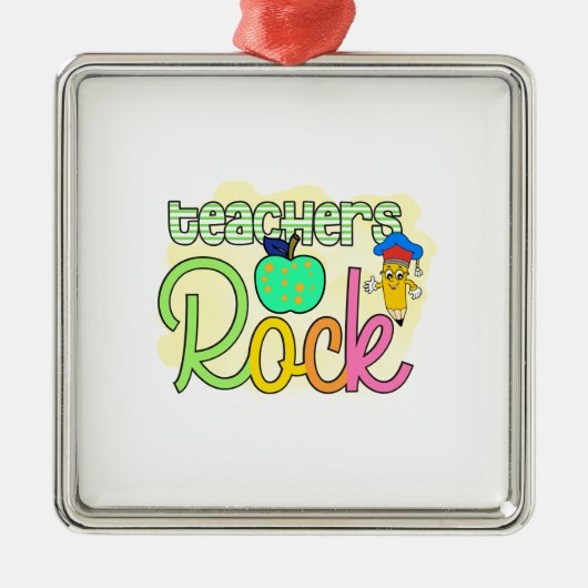 Teachers Rock Ornament Aus Metall (Vorne)
