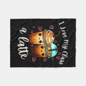 Teachers Valentine Day Latte Coffee I Love My Cl Fleecedecke (Vorderseite (Horizontal))