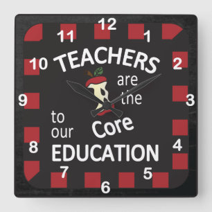 Teacher's Wall Clock Quadratische Wanduhr