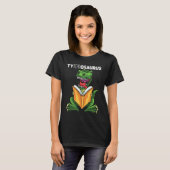 Teachersaurus Dinosaur Lesebuch Leser T-Shirt (Vorne ganz)
