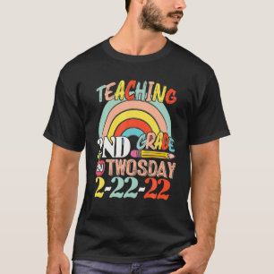 Teaching 2Nd Grade On Twosday 2/22/2022 Funny Math T-Shirt