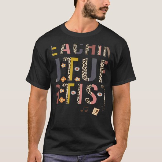 Teaching Future Artists Cute Leopard Print Teacher T-Shirt (Vorderseite)