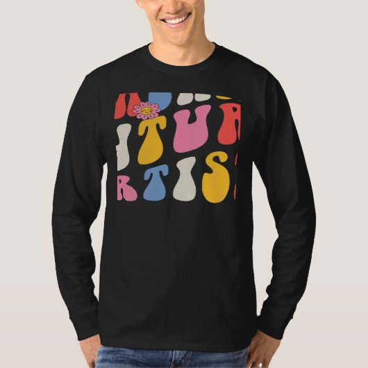 Teaching Future Artists Groovy Retro Back To Schoo T-Shirt (Vorderseite)