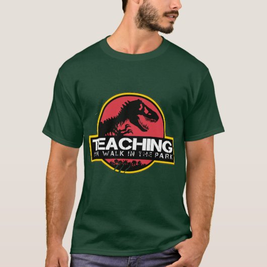 Teaching Is A Walk Inhe Park Dinosaureacher Re boy T-Shirt (Vorderseite)