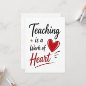 Teaching is a Work of Heart   Karte (Vorderseite/Rückseite Beispiel)