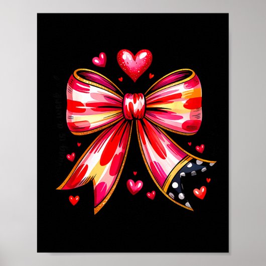 Teaching Is A Work Of Heart Pencil Bow Teacher Val Poster (Vorne)