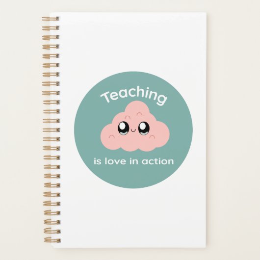 Teaching is Love in Action Cute Cloud Notebook Planer (Vorderseite)