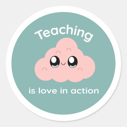 Teaching is Love in Action Cute Cloud Sticker (Vorderseite)