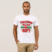 Teaching is My Favorite Gift | Retro Teacher T-Shirt (Vorne ganz)
