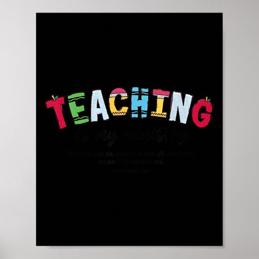 Teaching Is My Ministry Christian Teacher Bible Ve Poster (Vorne)