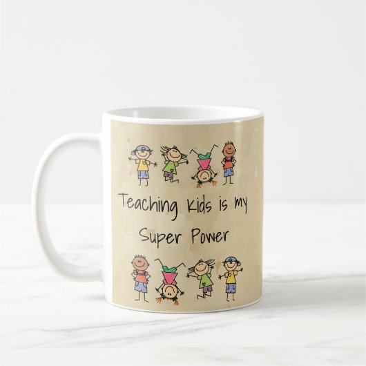 Teaching Kids is My Super Power Kaffeetasse (Links)