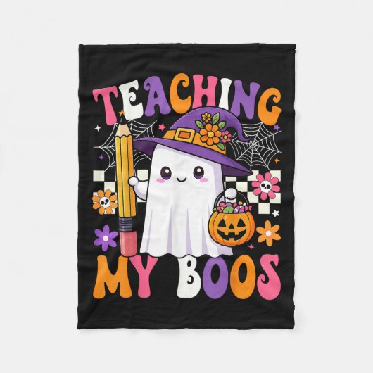 Teaching My Boos Ghost Teacher Cute Pencil Hallowe Fleecedecke (Vorderseite)