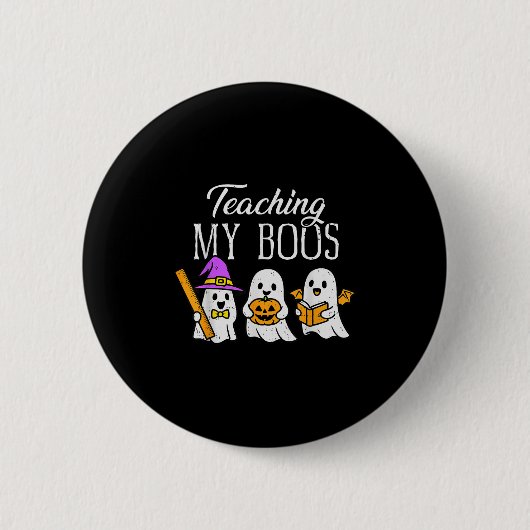 Teaching My Boos Ghost Teacher Halloween Soky Educ Button (Vorderseite)