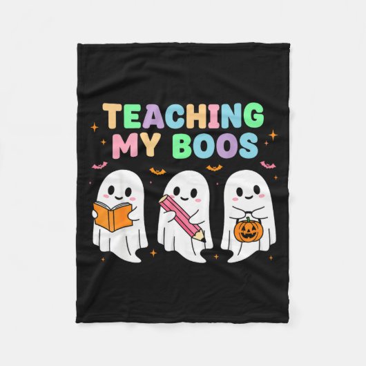 Teaching My Boos Soky Teacher Women Cute Ghost Fleecedecke (Vorderseite)