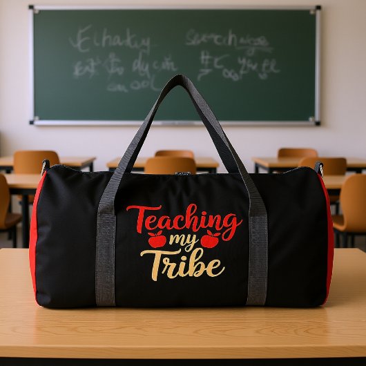 Teaching My Tribe Apple Teacher Duffle Bag