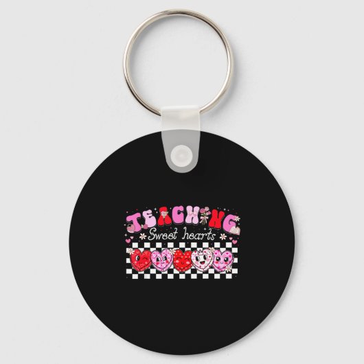 Teaching Sweet Hearts Floral Valentine Girl Women  Schlüsselanhänger (Vorderseite)
