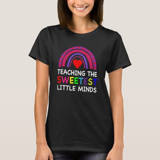Teaching The Sweetest Little Minds Teacher Valenti T-Shirt (Vorderseite)