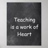 Teaching Work Heart Chalkboard Class Decoration Poster (Vorne)