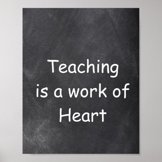 Teaching Work Heart Chalkboard Class Decoration Poster (Vorne)