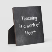 Teaching Work Heart Chalkboard Design Geschenk Ide Fotoplatte (Vorderseite)