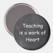 Teaching Work Heart Chalkboard Design Geschenk Ide Magnet (Vorderseite/Rückseite)