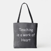Teaching Work Heart Chalkboard Design Geschenk Ide Tasche (Rückseite)