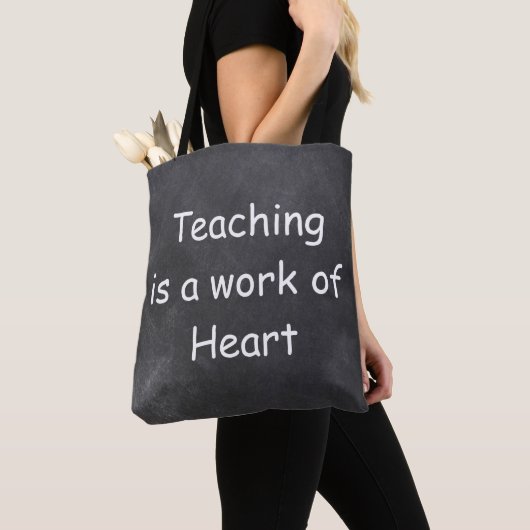 Teaching Work Heart Chalkboard Design Geschenk Ide Tasche (Von Nahem)
