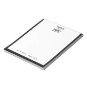 Teachname elegantes Zitat moderne schwarze Rahmen Notizblock (Rotiert)