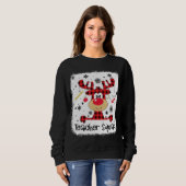 Teachsquad Niedlich Red Kariert Rentier Snow Lover Sweatshirt (Vorne ganz)