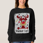 Teachsquad Niedlich Red Kariert Rentier Snow Lover Sweatshirt (Vorderseite)
